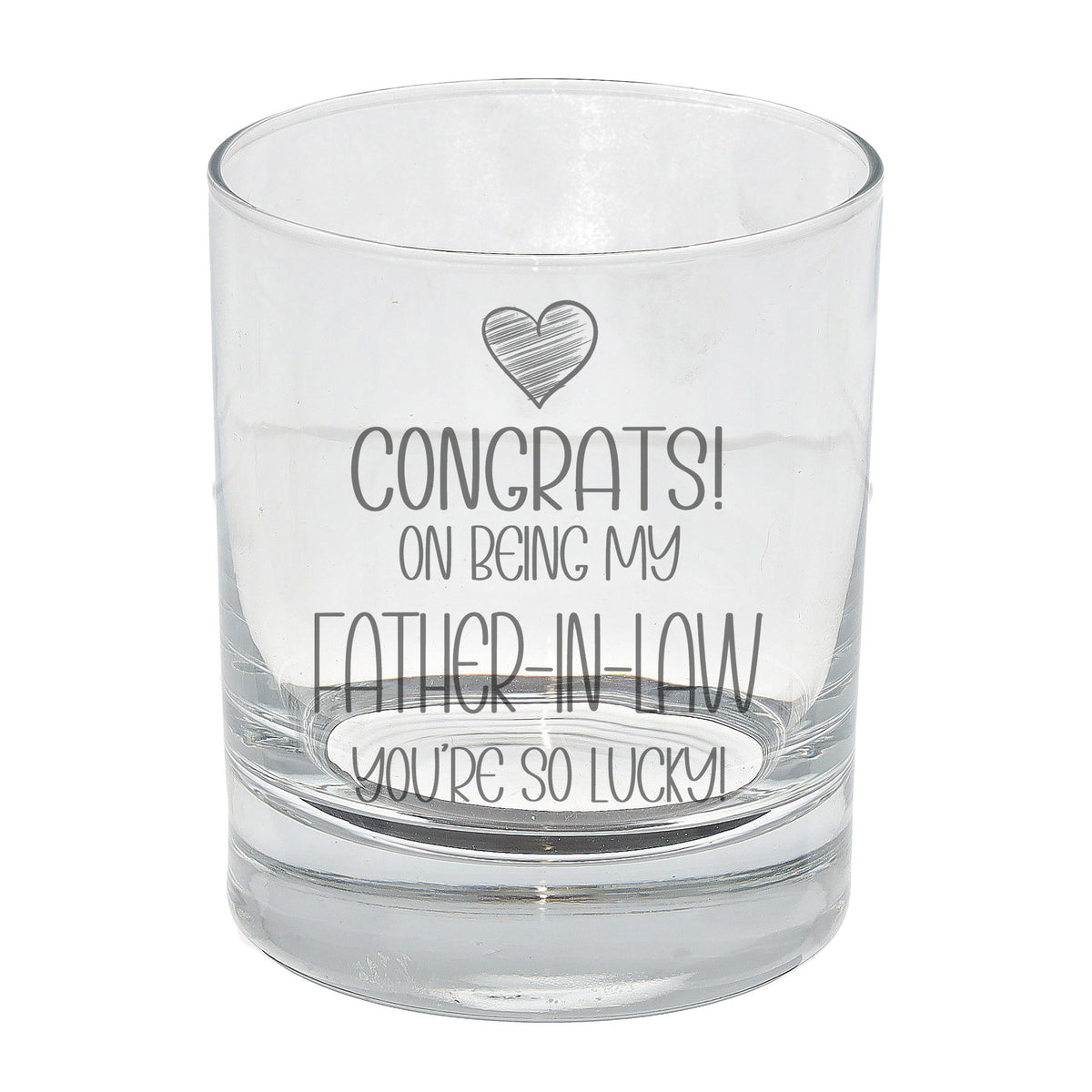 Congrats on Being my Father-in-Law Engraved Whisky Glass Birthday Gift