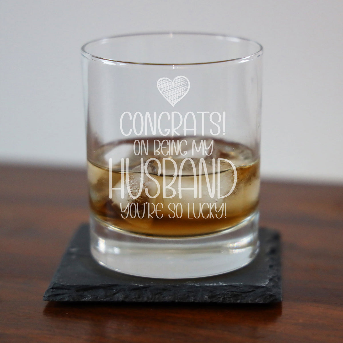 Congrats on Being my Husband Whisky Tumbler – Cheeky Birthday Gift for Husband