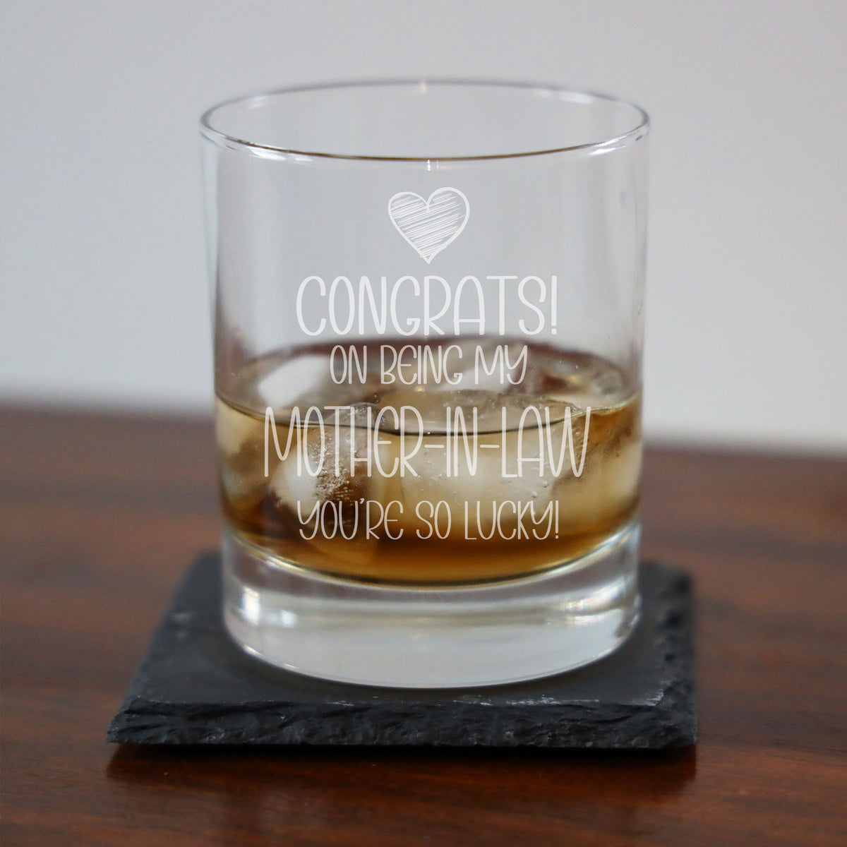 Congrats on Being my Mother-in-Law Engraved Whisky Tumbler Birthday