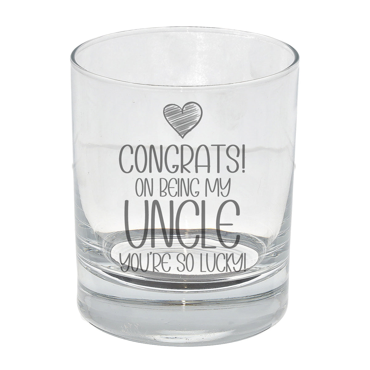 Congrats on Being my Uncle Engraved Whisky Glass Birthday Gift