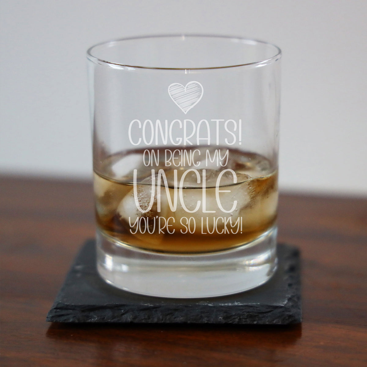 Congrats on Being my Uncle Engraved Whisky Glass Birthday Gift