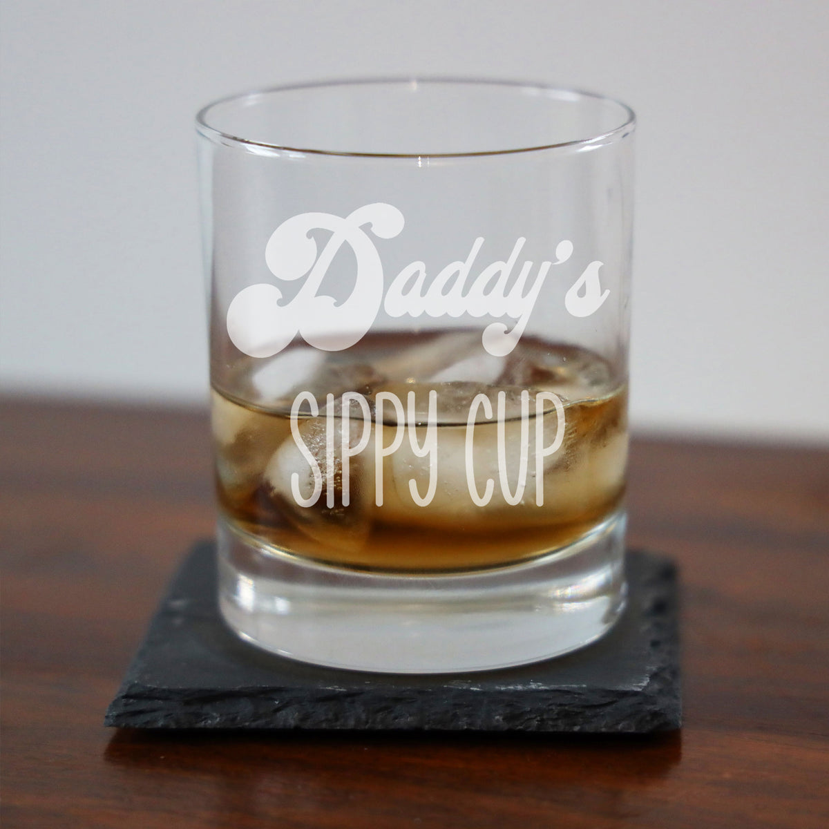 Daddy's Sippy Cup Funny Engraved Whisky Tumbler Birthday Gift For Dad