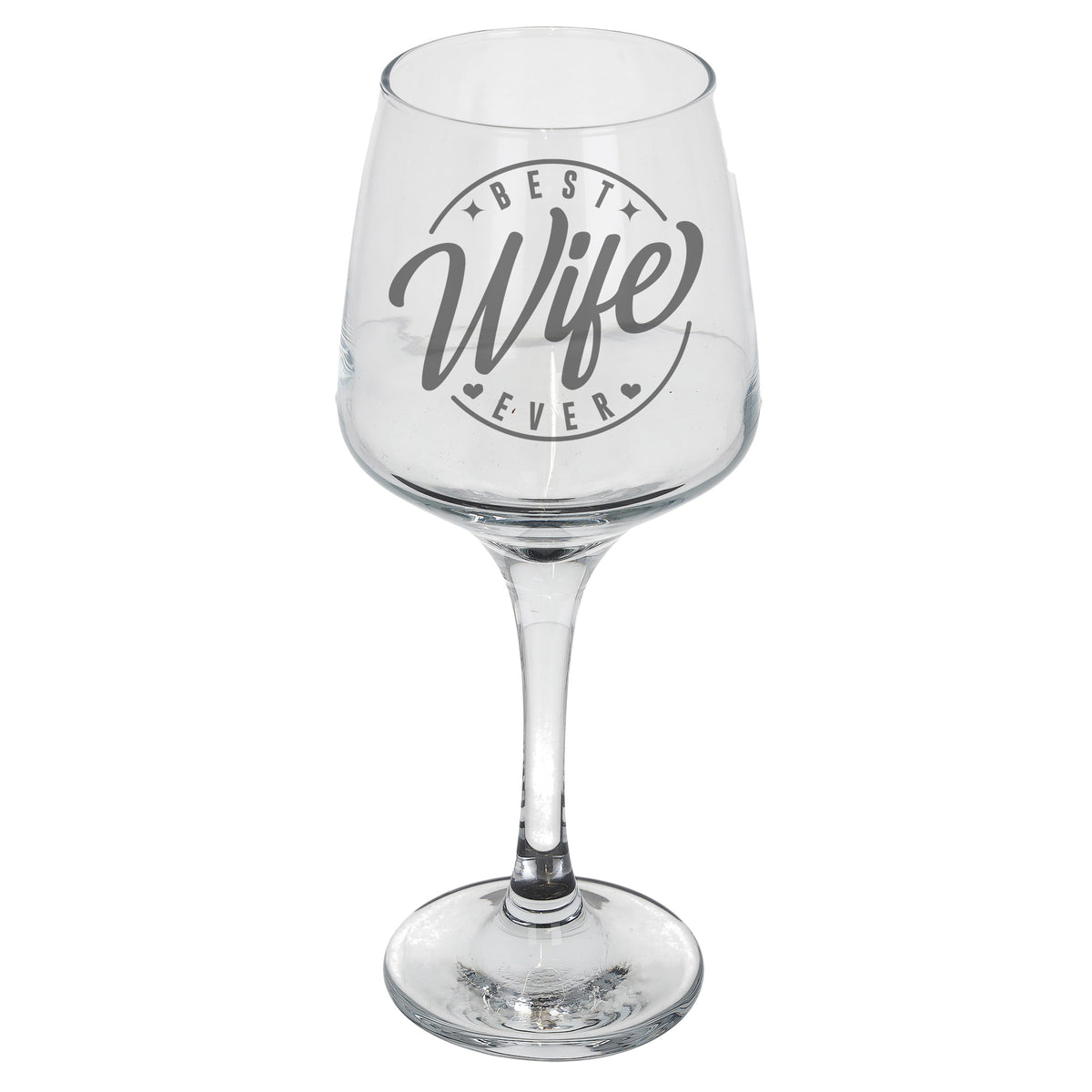 "Best Wife Ever" Engraved Wine Glass Gift for Wife
