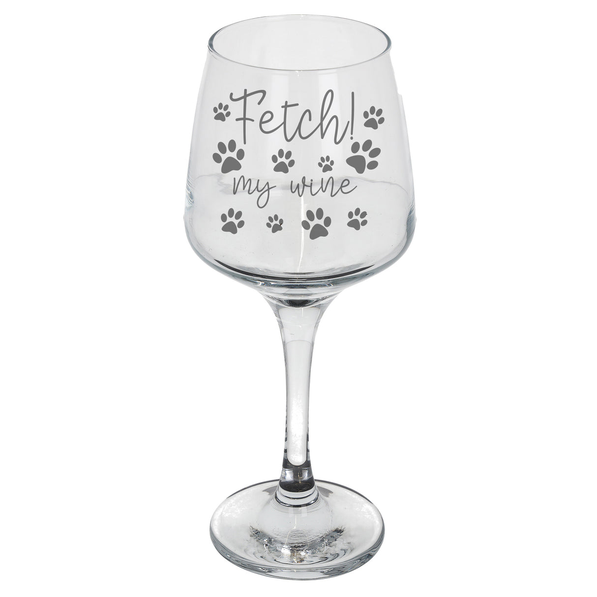 "Fetch My Wine" Engraved Wine Glass Dog Gift