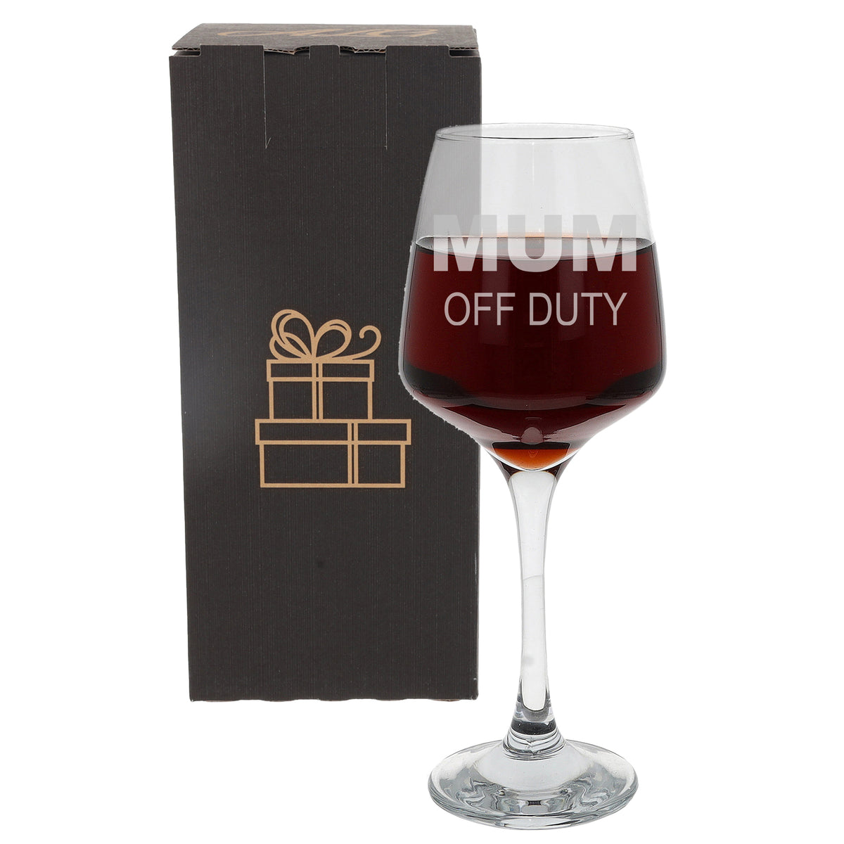 "Mum Off Duty" Engraved Wine Glass Gift for Mum