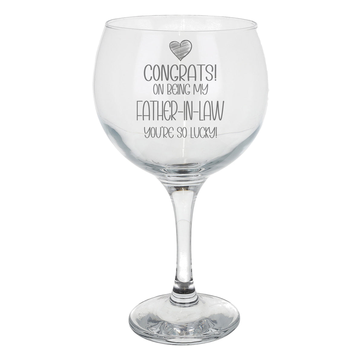 Congrats on Being my Father-in-Law Birthday Stemmed Gin Glass