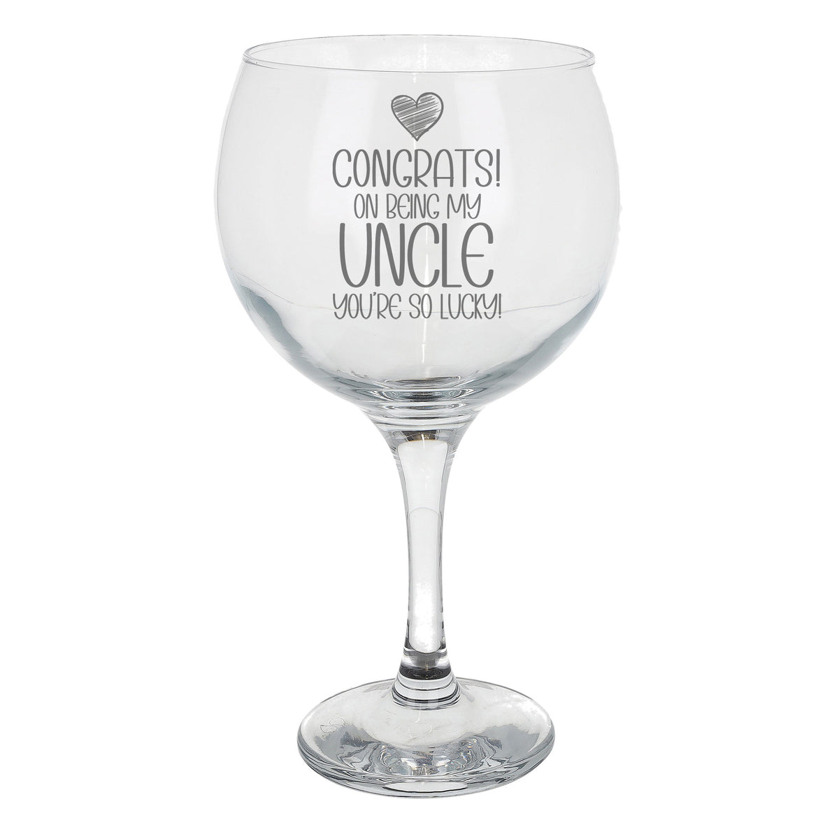 Congrats on Being my Uncle Engraved Stemmed Gin Glass Birthday Gift