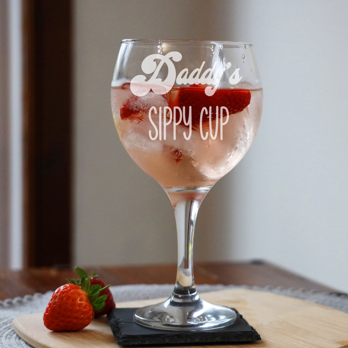 Daddy's Sippy Cup Engraved Gin Glass Gift For Dad Birthday