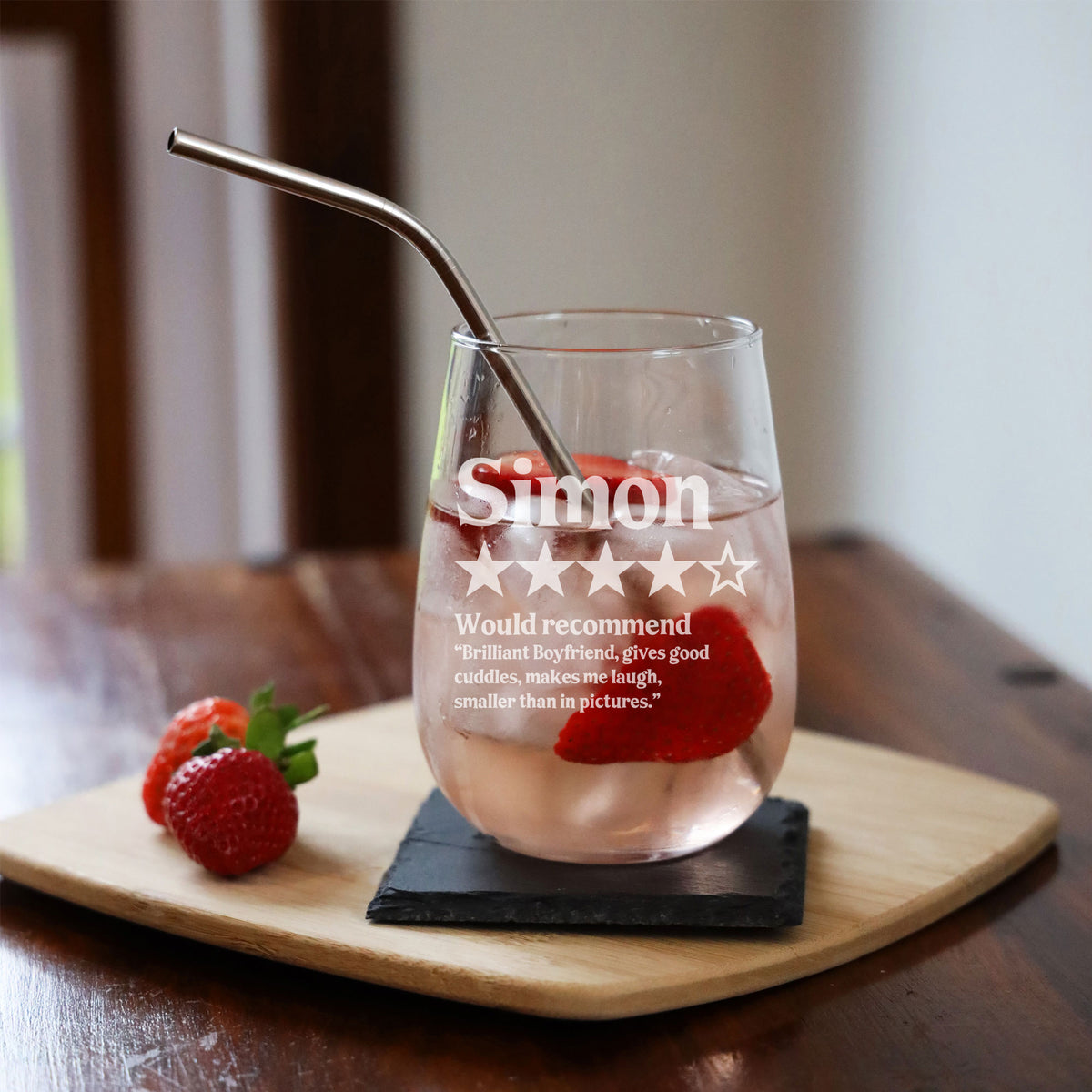 Review Birthday Engraved Stemless Gin Glass