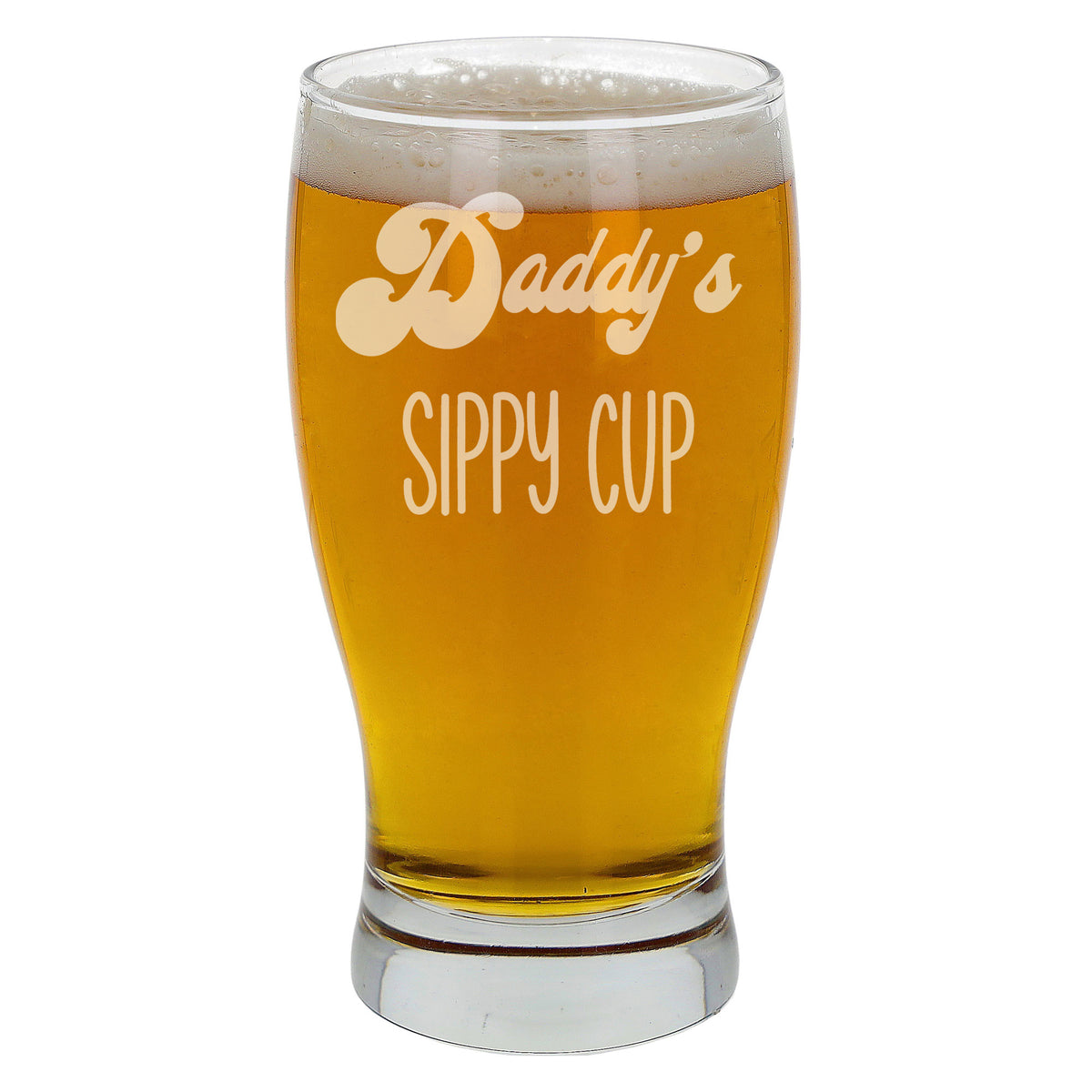 Daddy's Sippy Cup Engraved Pint Glass For Dad Birthday Gift
