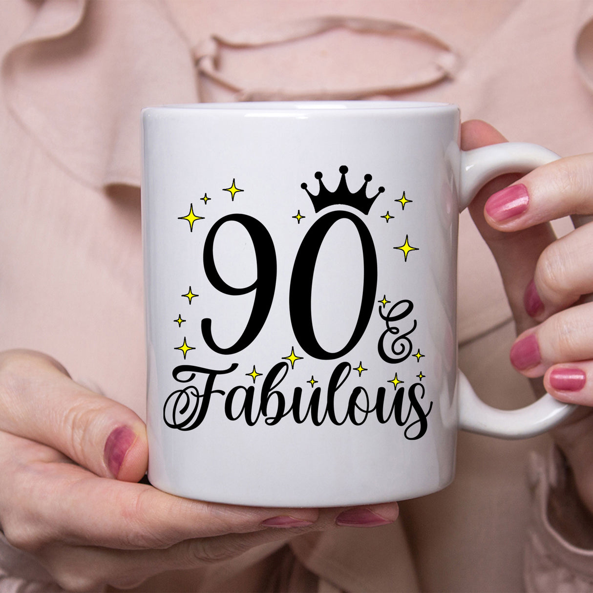 90 and Fabulous 90th Birthday Coffee Mug for Tea or Coffee