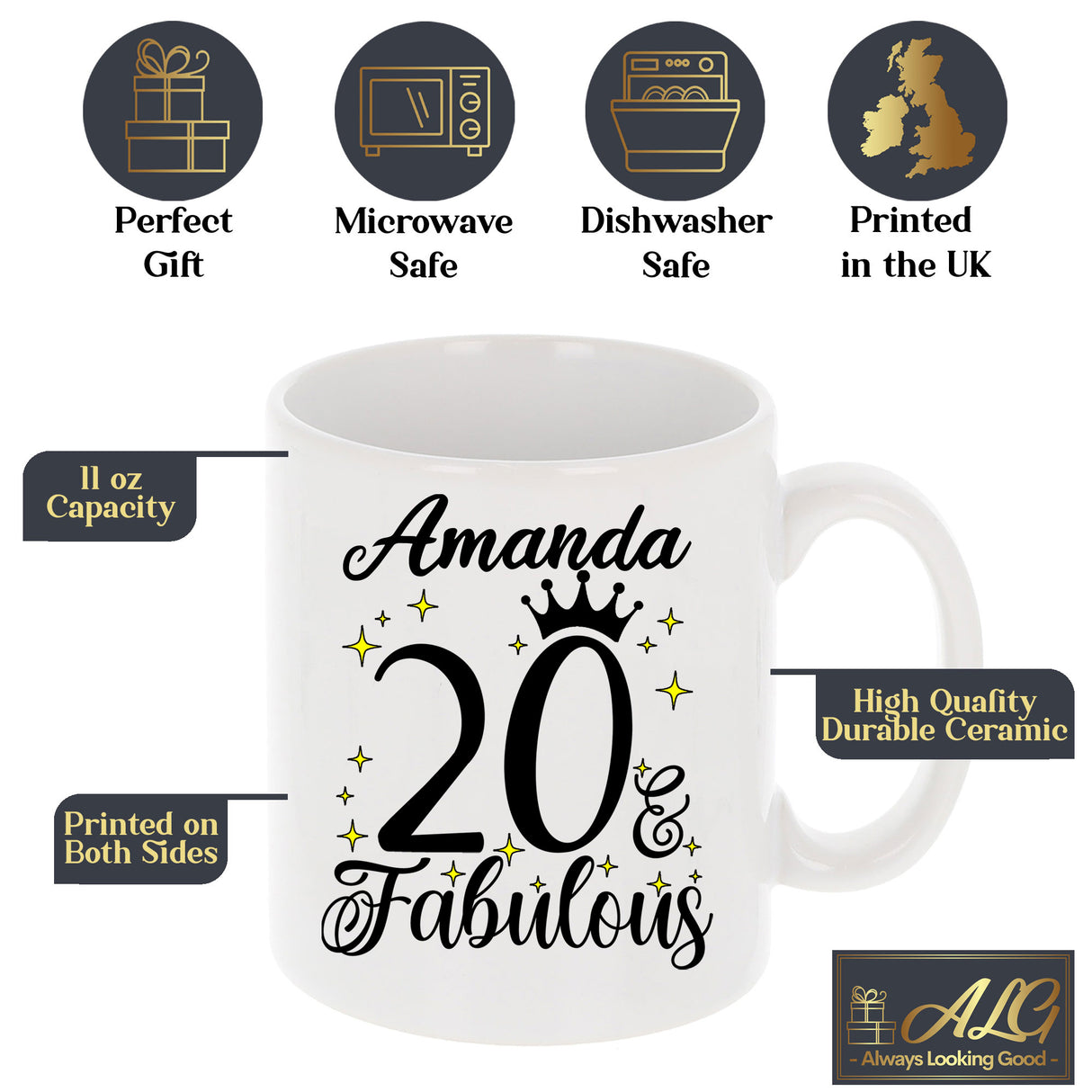 20 and Fabulous 20th Birthday Coffee Mug for Tea or Coffee