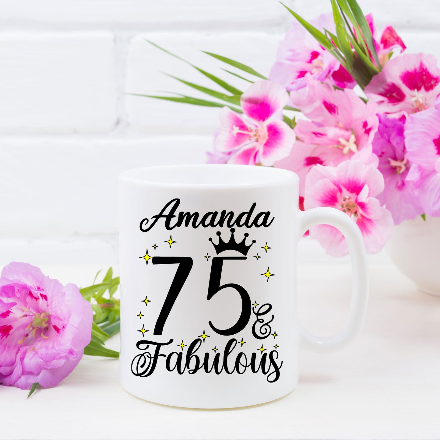 75 and Fabulous 75th Birthday Coffee Mug for Tea or Coffee