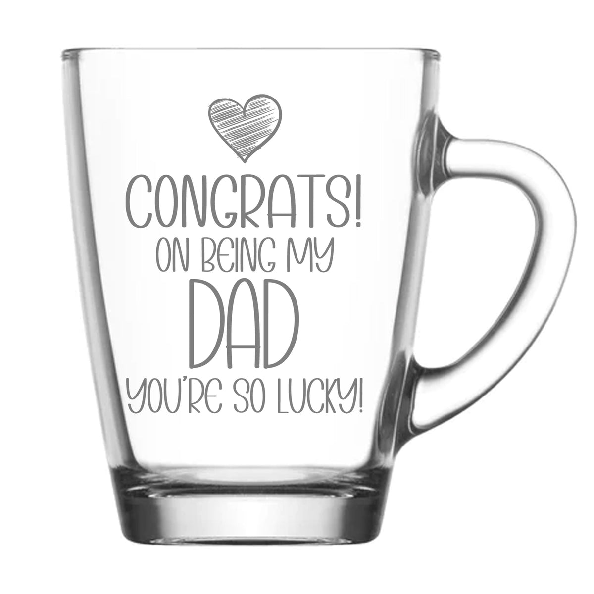 Congrats on Being my Dad Engraved Glass Coffee Mug Birthday Gift For Dad
