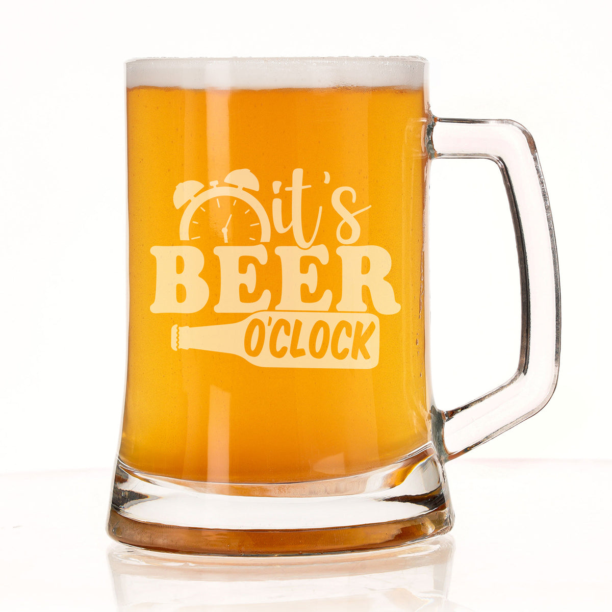 It's Beer O'Clock Engraved Beer Stein Birthday Gift