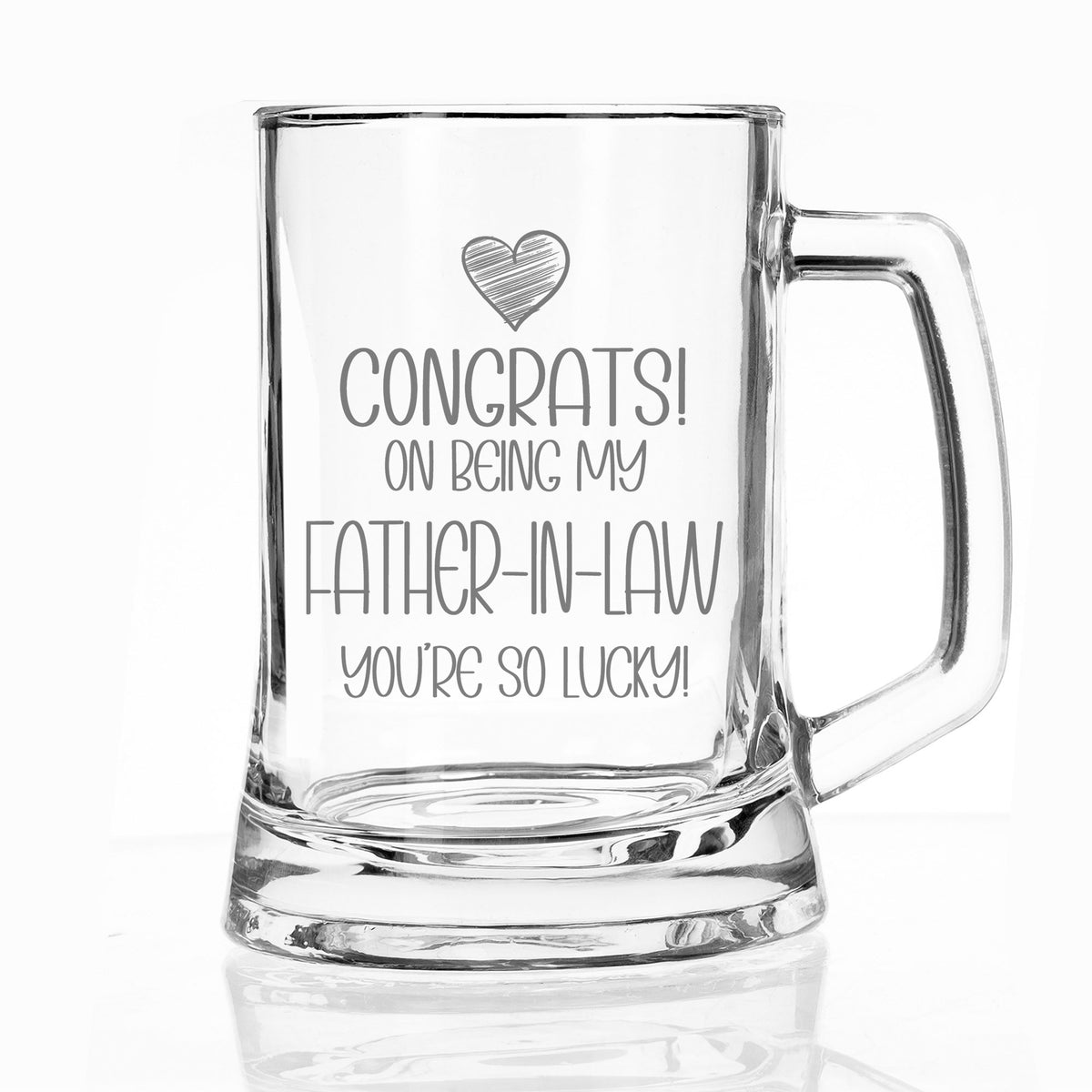 Congrats on Being my Father-in-Law Engraved Beer Stein Birthday Gift
