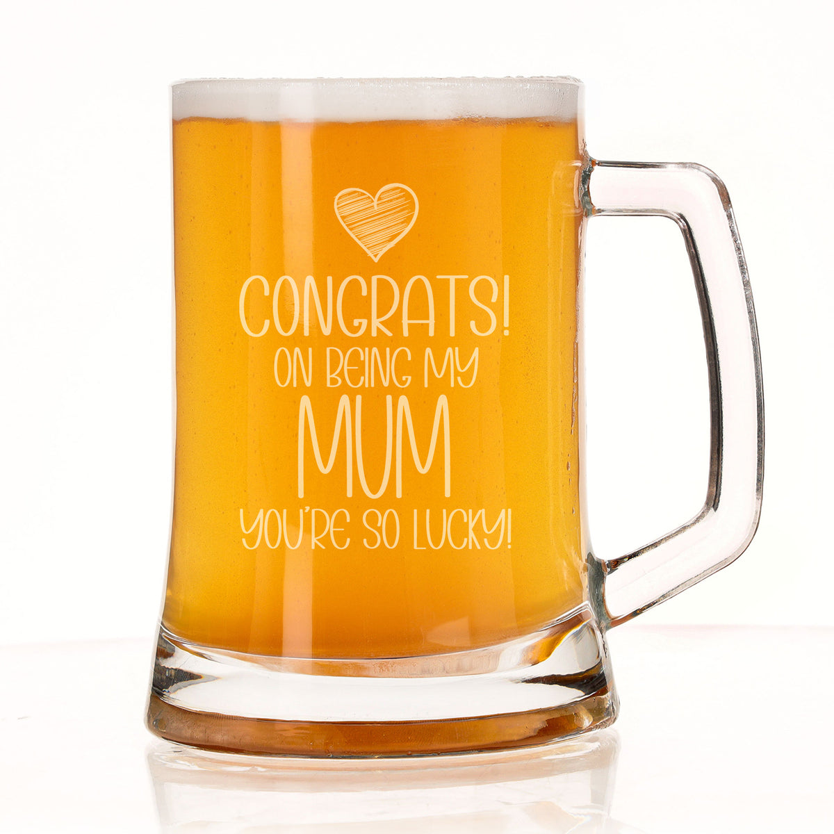 Congrats on Being my Mum Engraved Beer Stein Birthday Gift