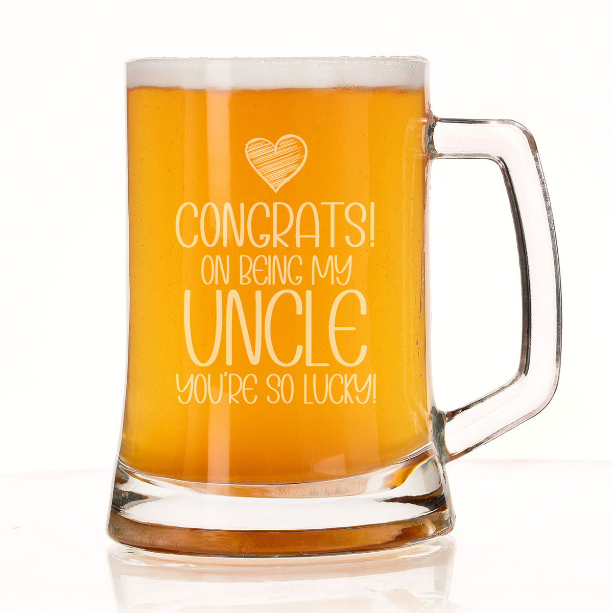 Congrats on Being my Uncle Engraved Beer Stein Birthday Gift