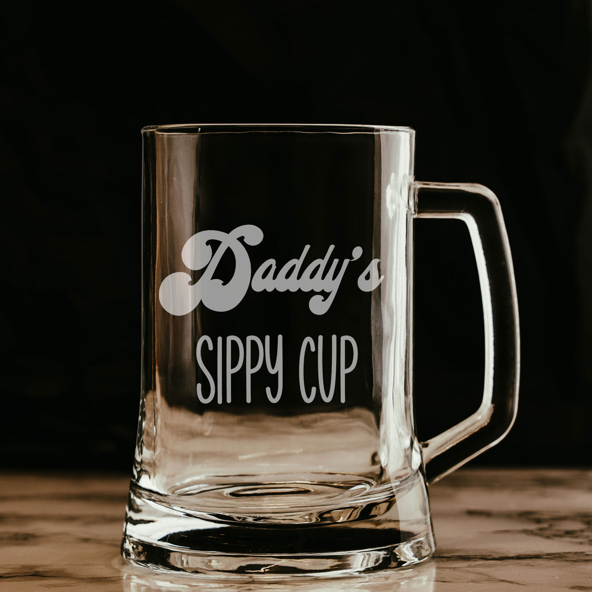 Daddy's Sippy Cup Engraved Beer Stein Birthday Gift for Dad