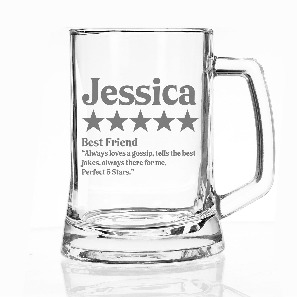 Personalised Review Engraved Beer Stein Birthday Gift