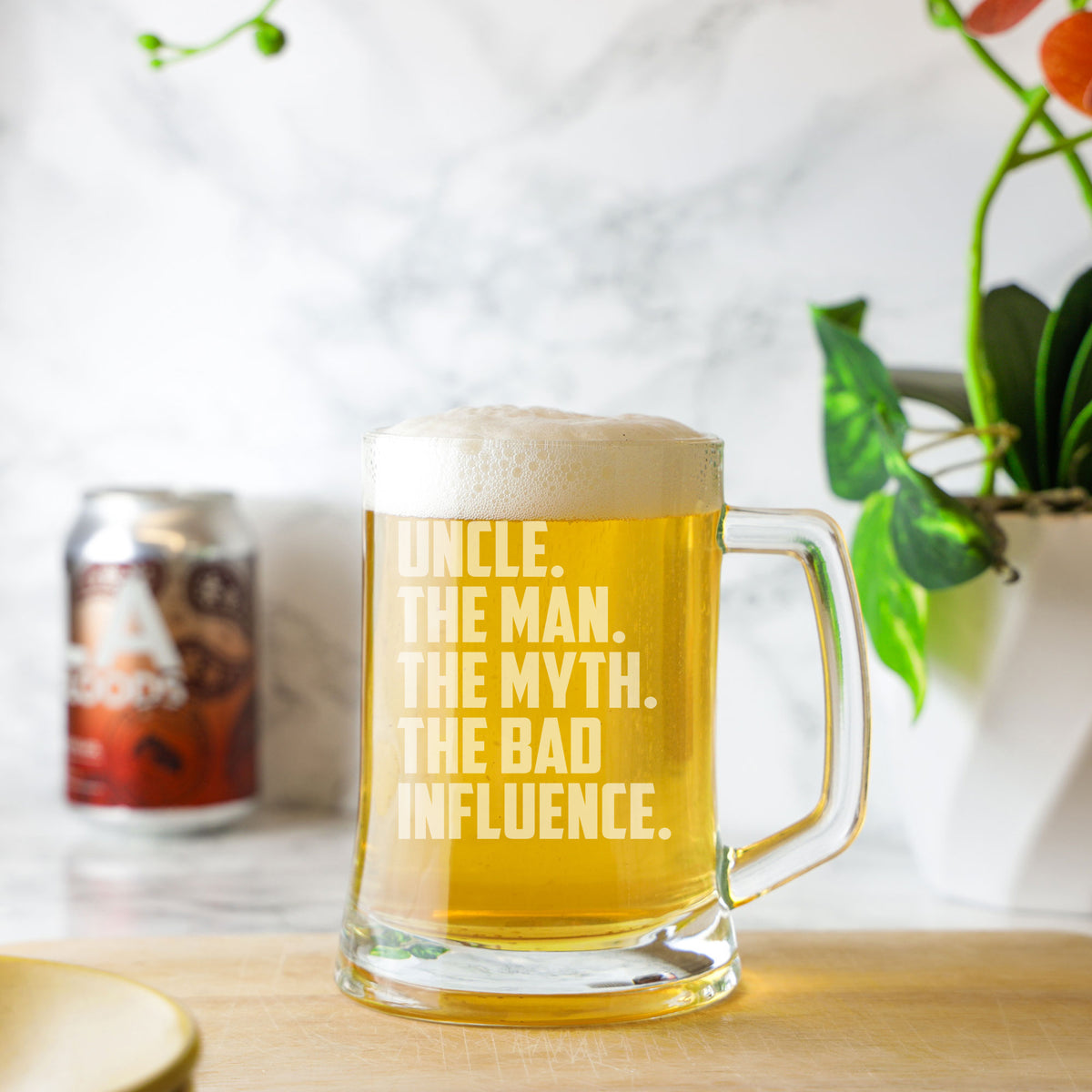 Uncle The Man The Myth The Bad Influence Engraved Beer Stein Birthday Gift