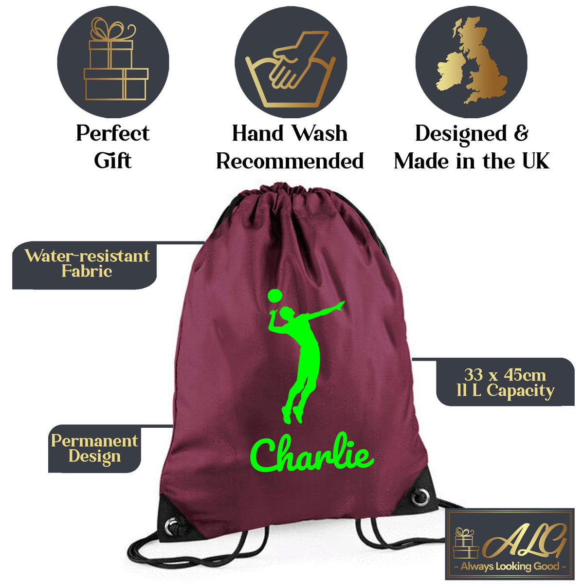 Burgundy Gym Sac