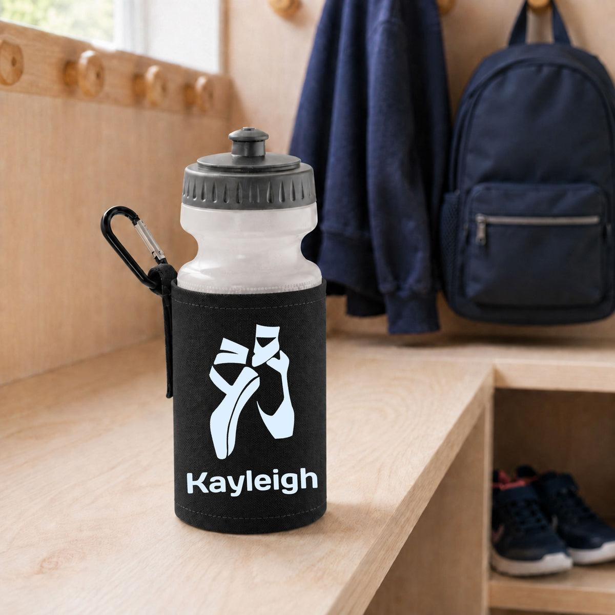 Black Water Bottle & Holder
