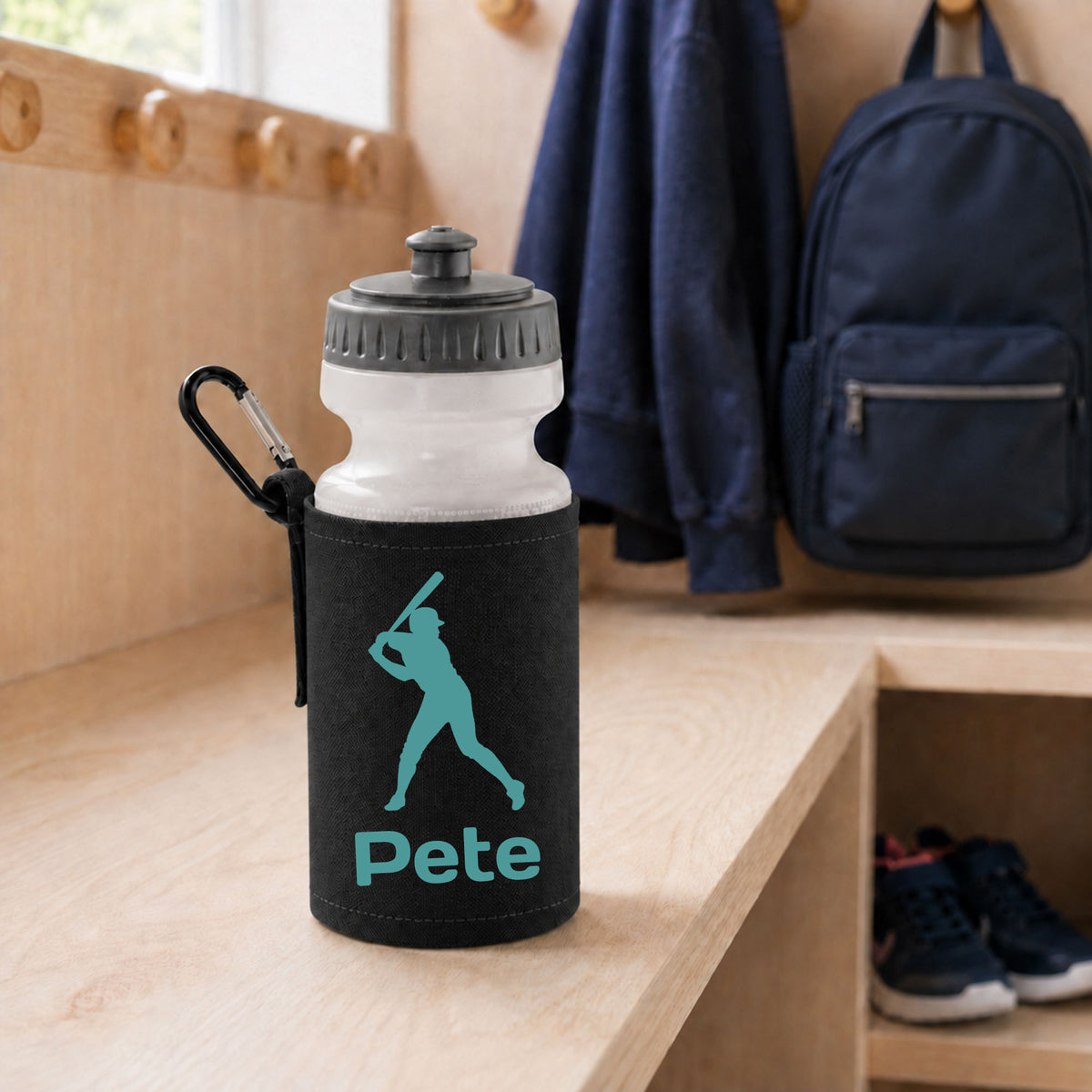 Black Water Bottle & Holder