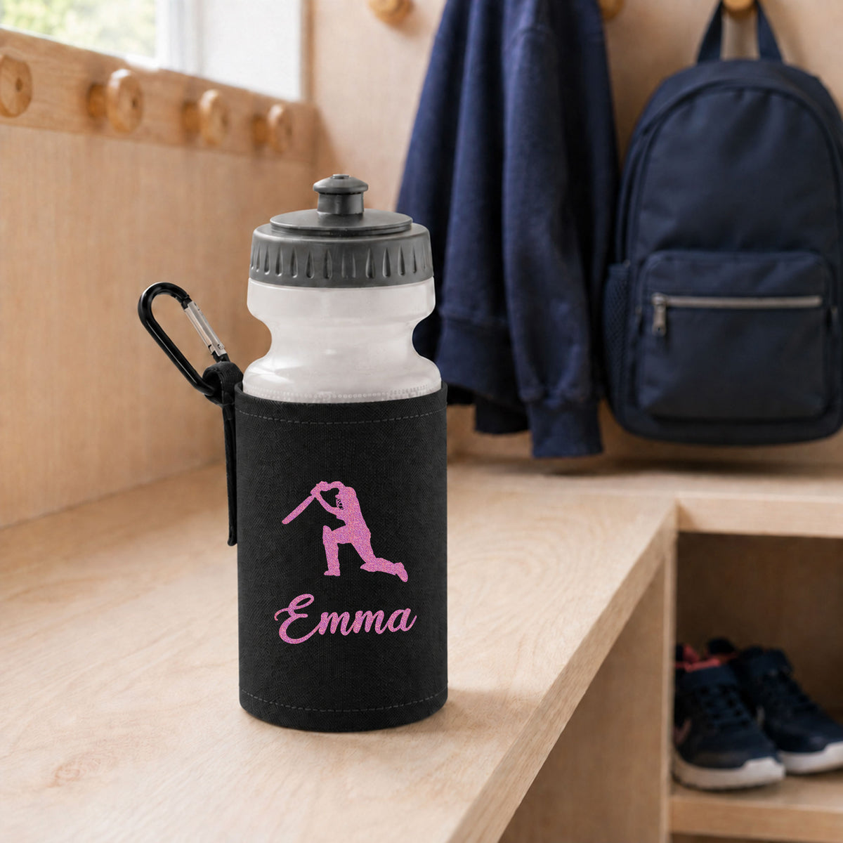 Black Water Bottle & Holder