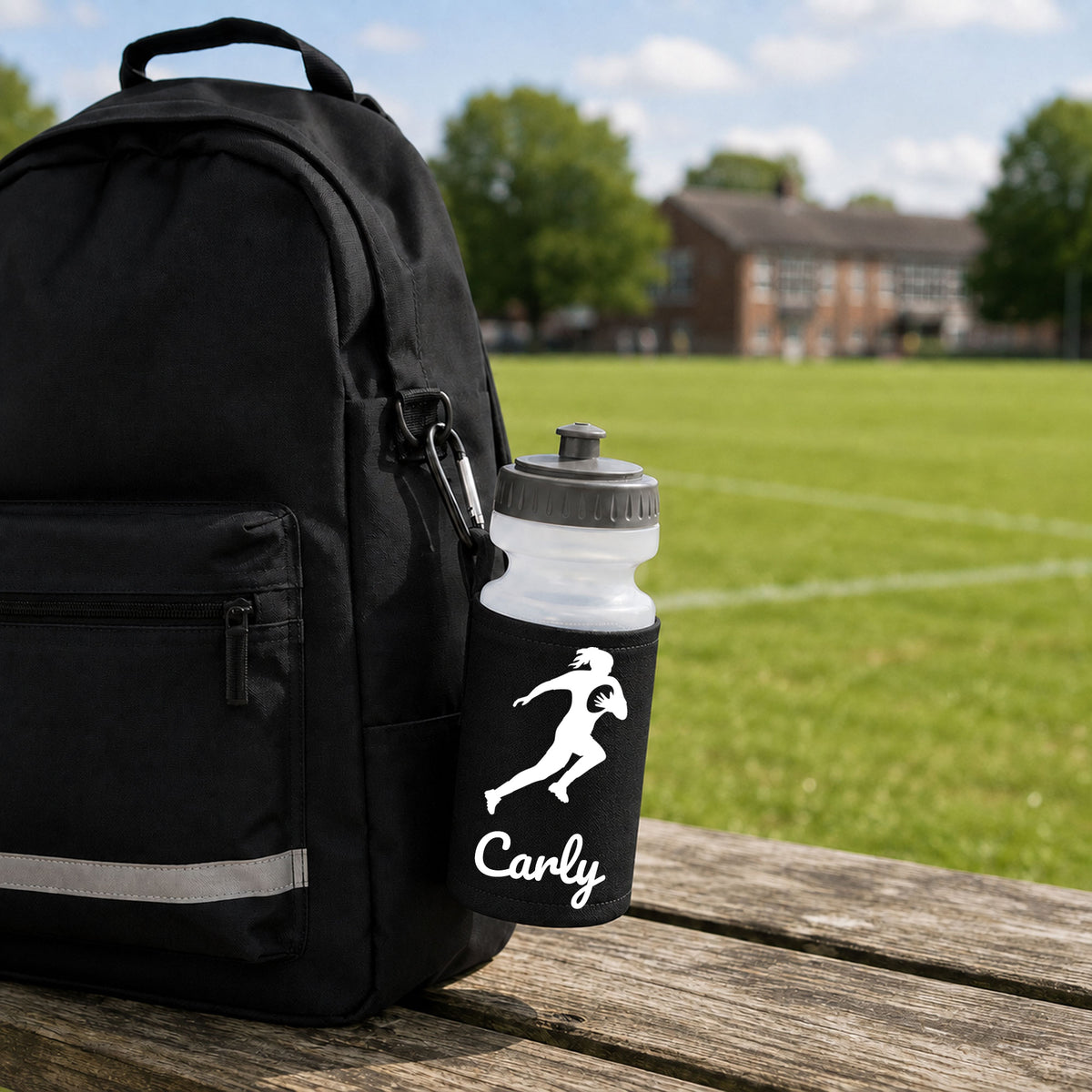 Black Water Bottle & Holder