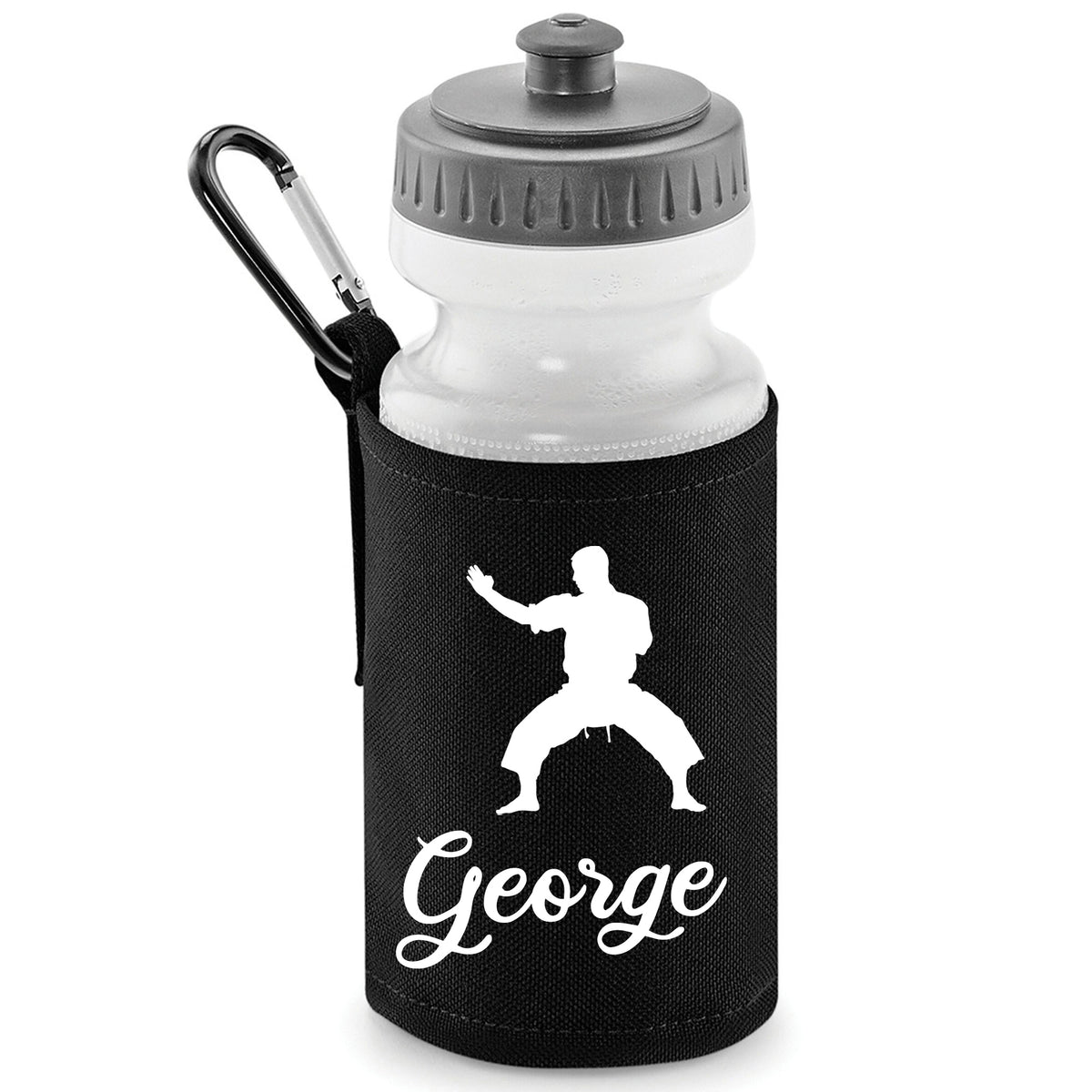 Black Water Bottle & Holder