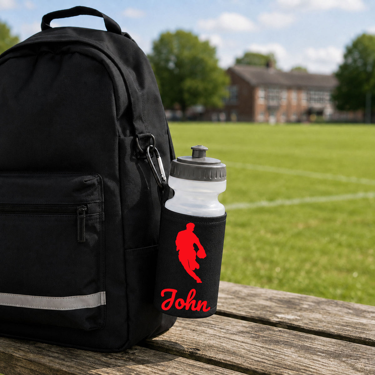 Black Water Bottle & Holder
