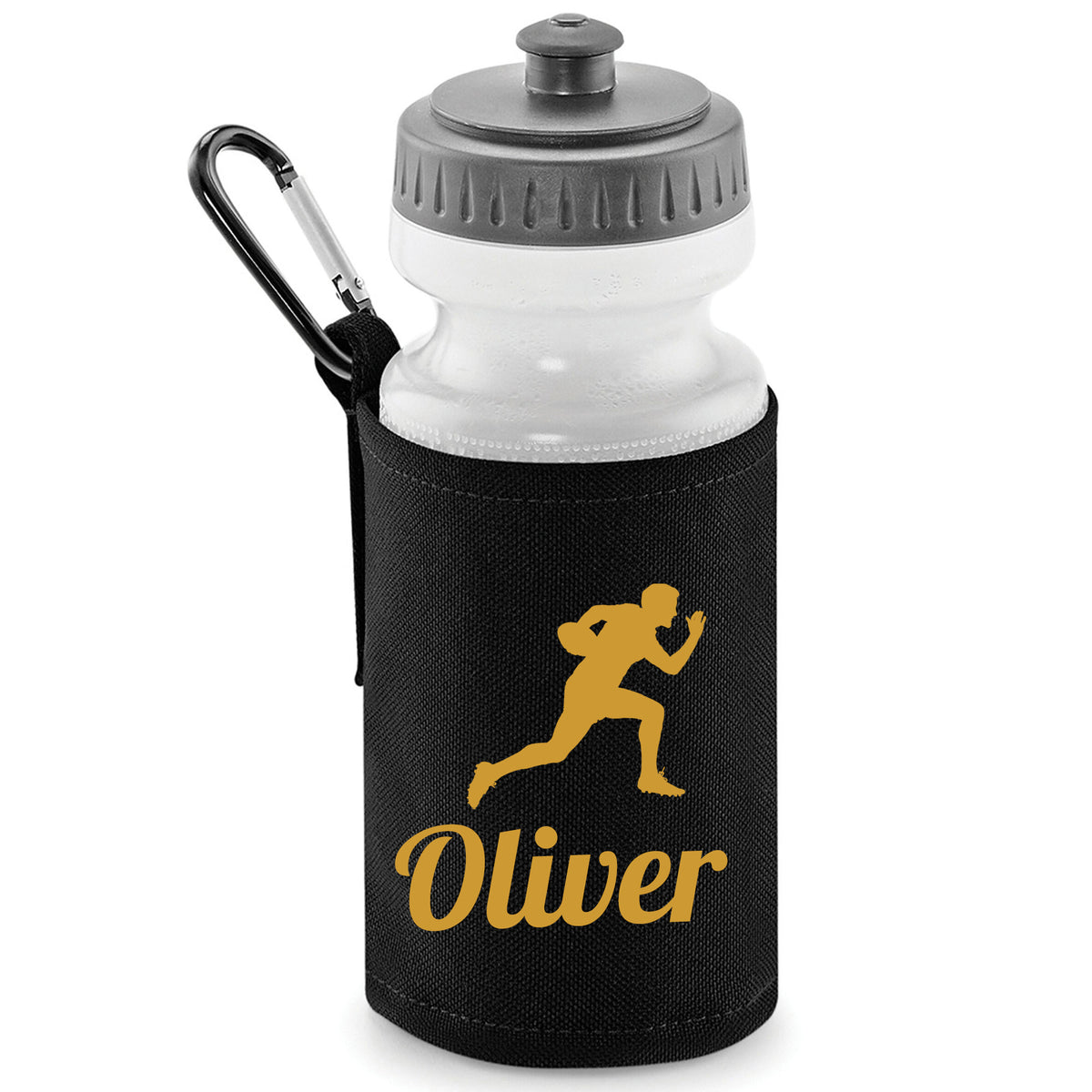Black Water Bottle & Holder