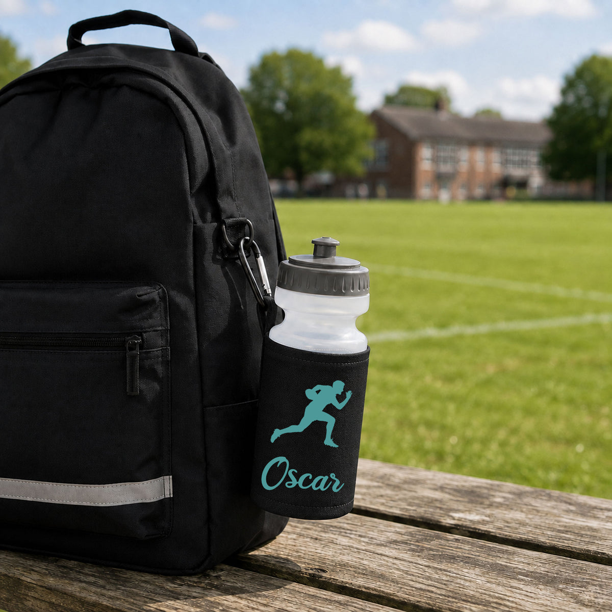 Black Water Bottle & Holder