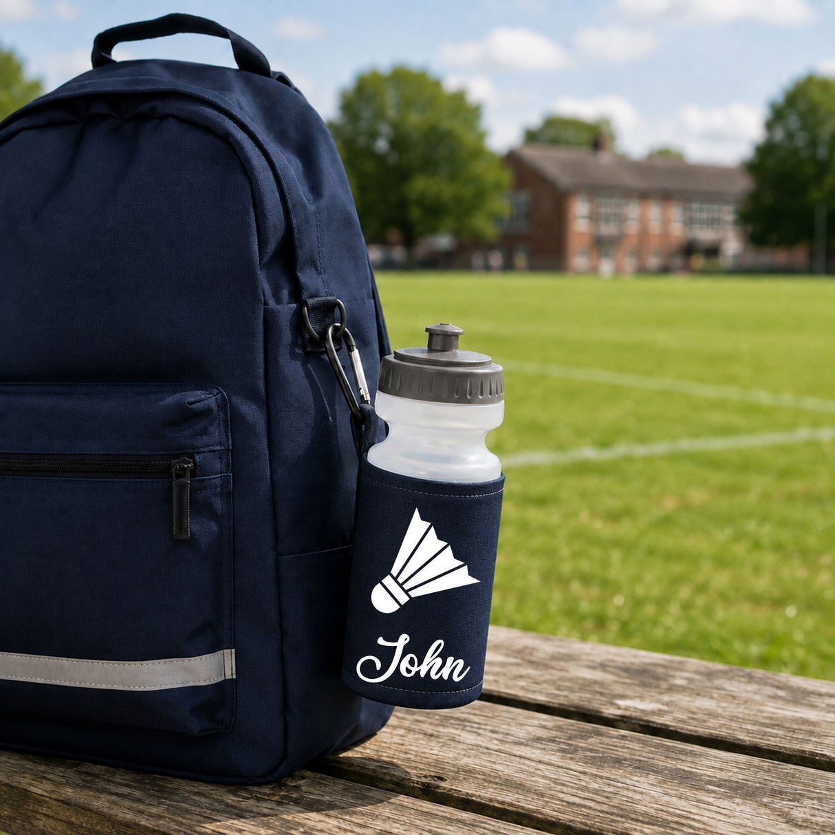 Navy Water Bottle & Holder