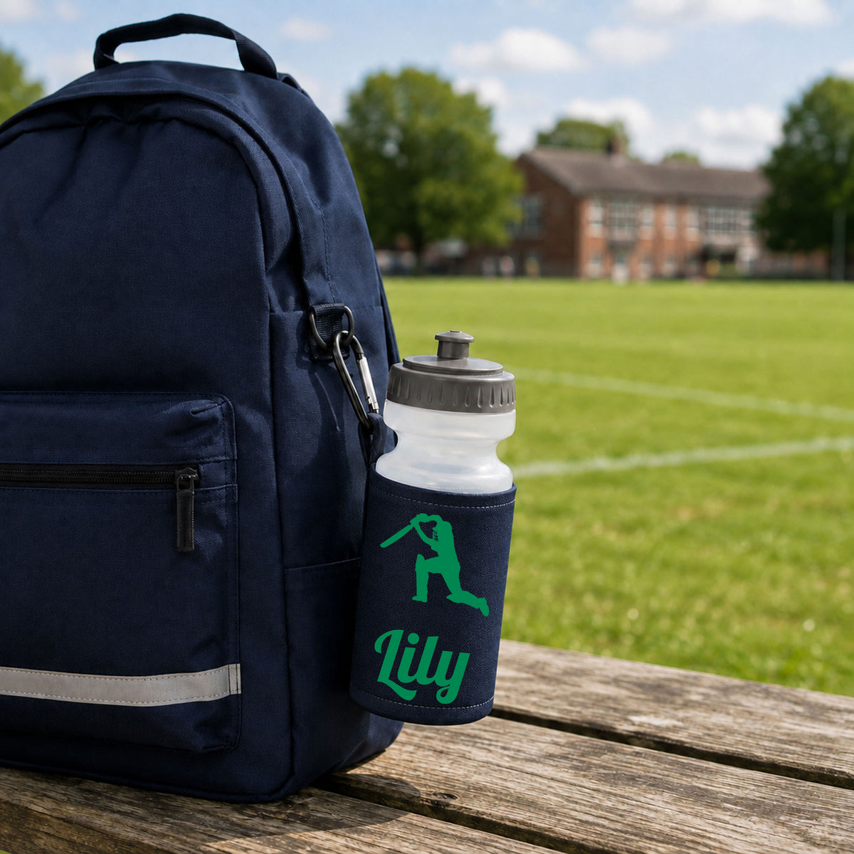 Navy Water Bottle & Holder