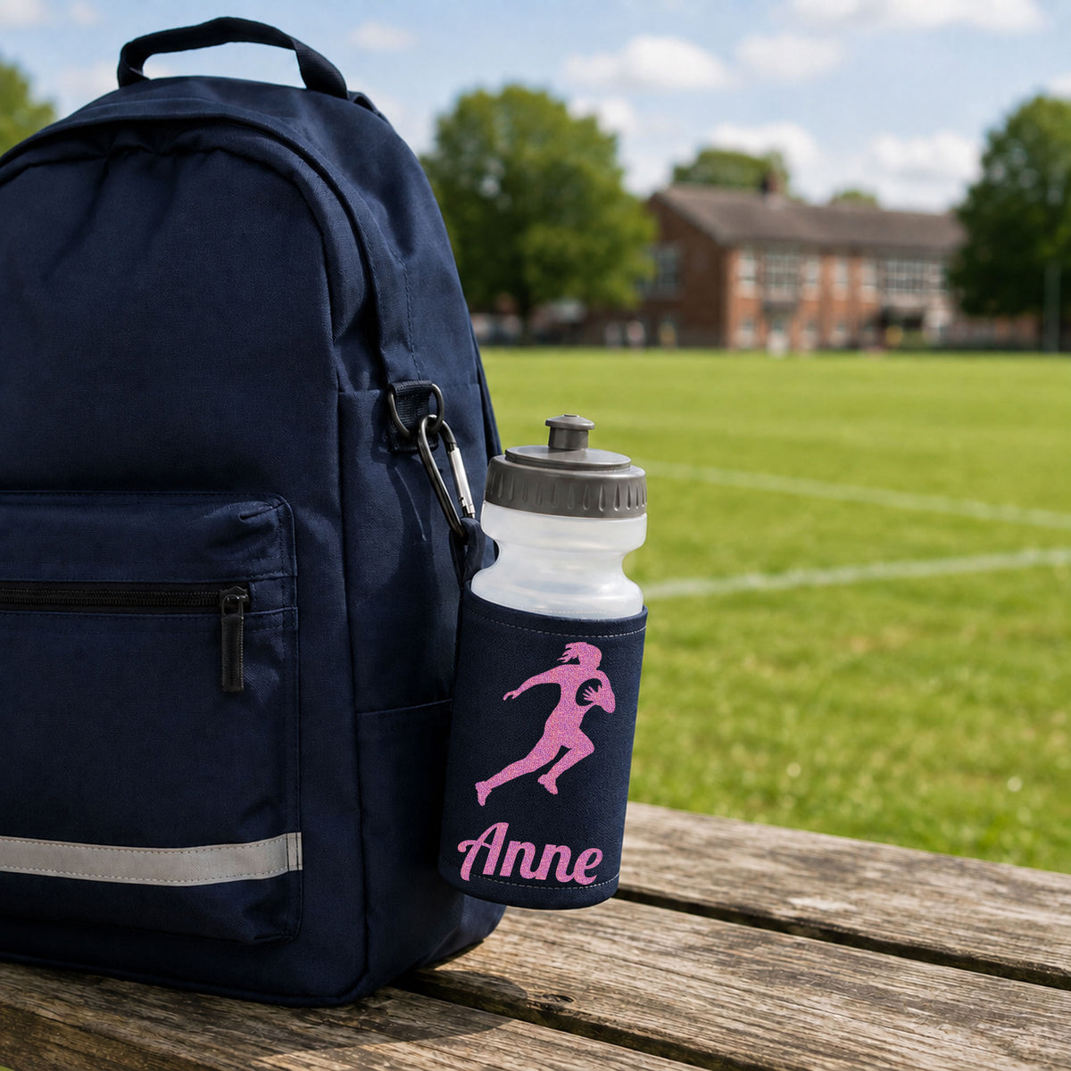 Navy Water Bottle & Holder