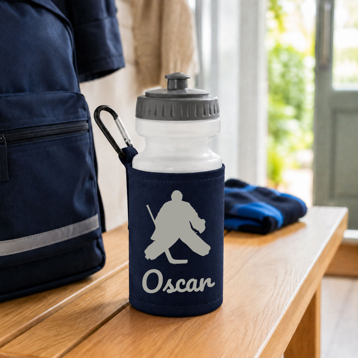 Navy Water Bottle & Holder