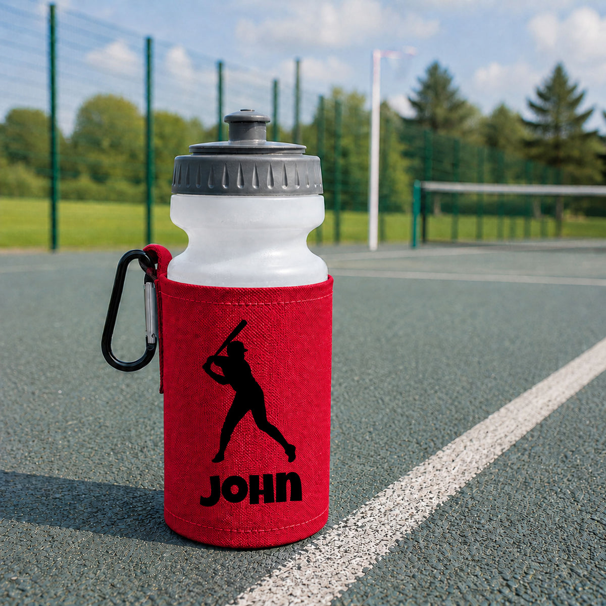 Red Water Bottle & Holder