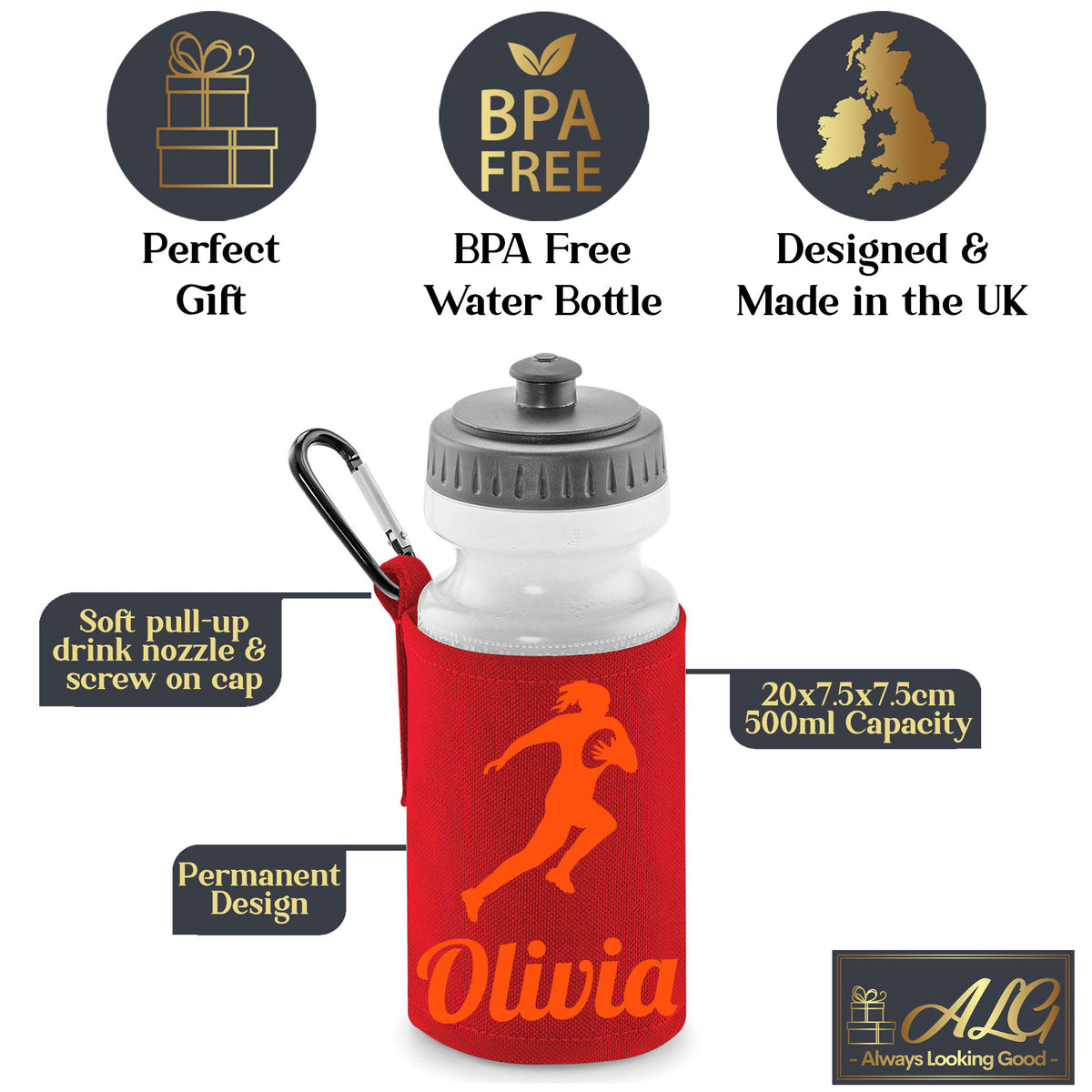 Red Water Bottle & Holder