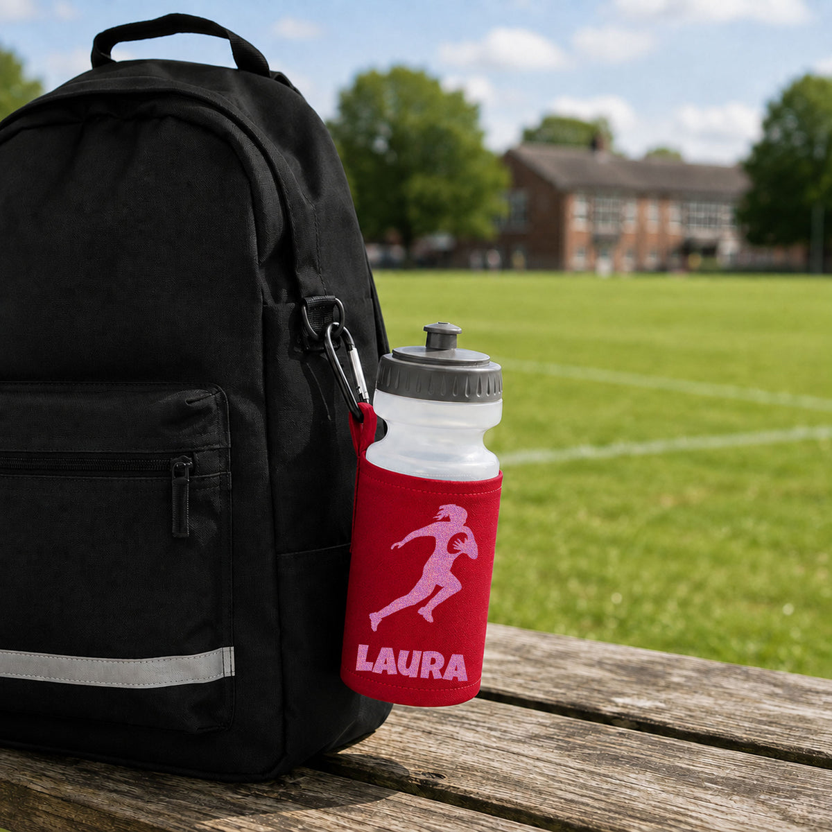 Red Water Bottle & Holder