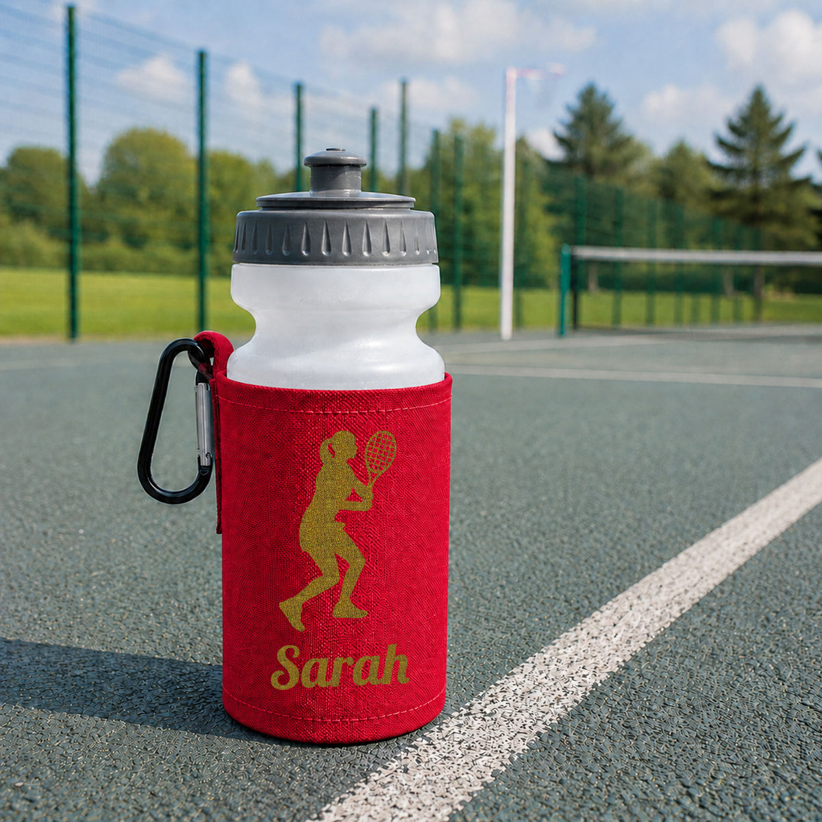 Red Water Bottle & Holder