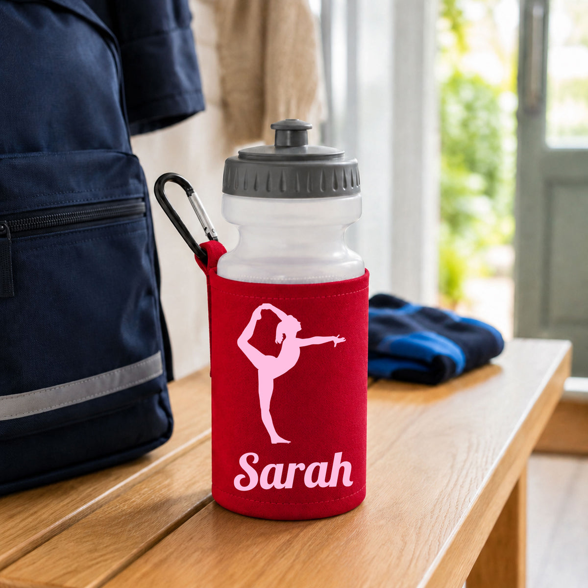 Red Water Bottle & Holder
