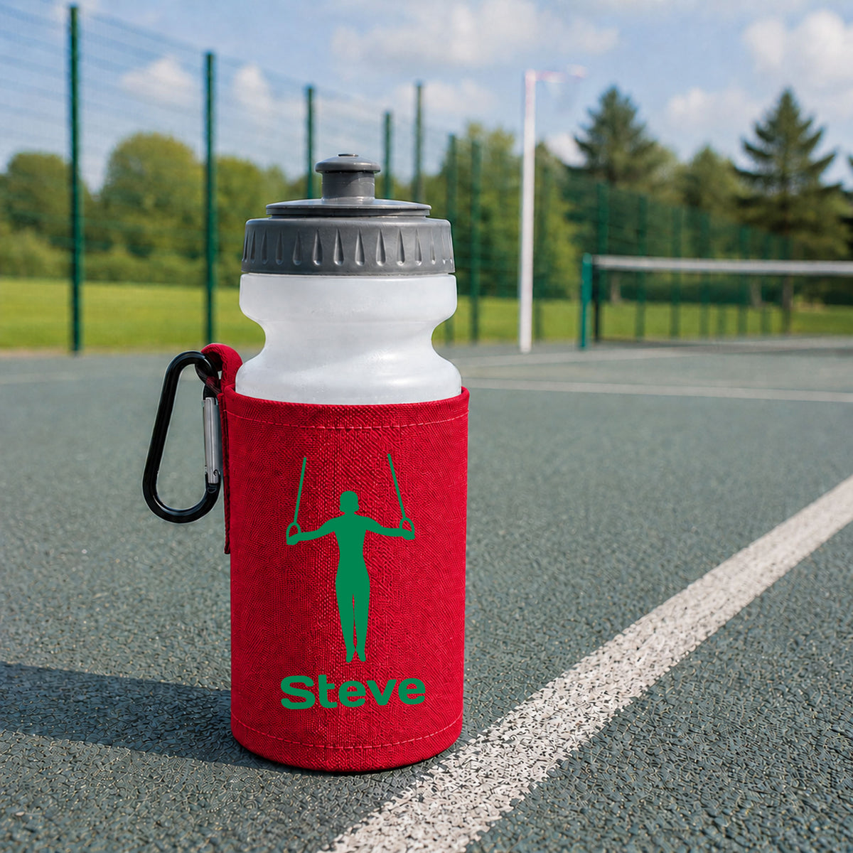 Red Water Bottle & Holder