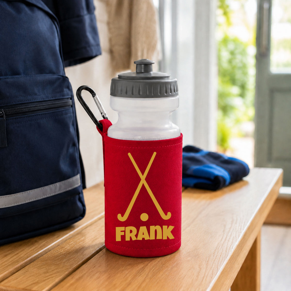 Red Water Bottle & Holder