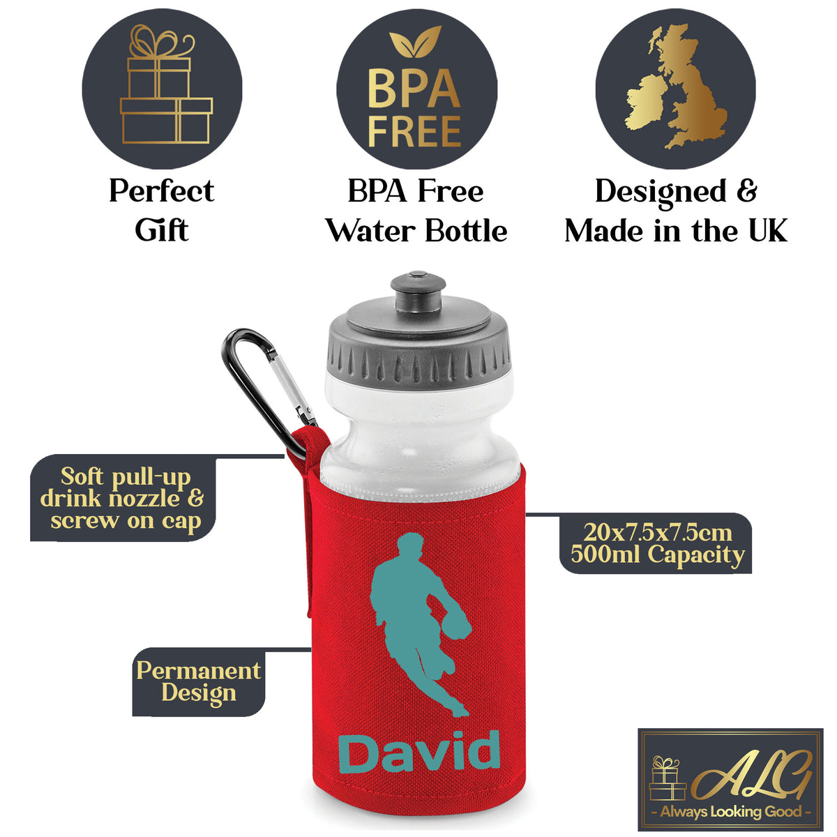Red Water Bottle & Holder