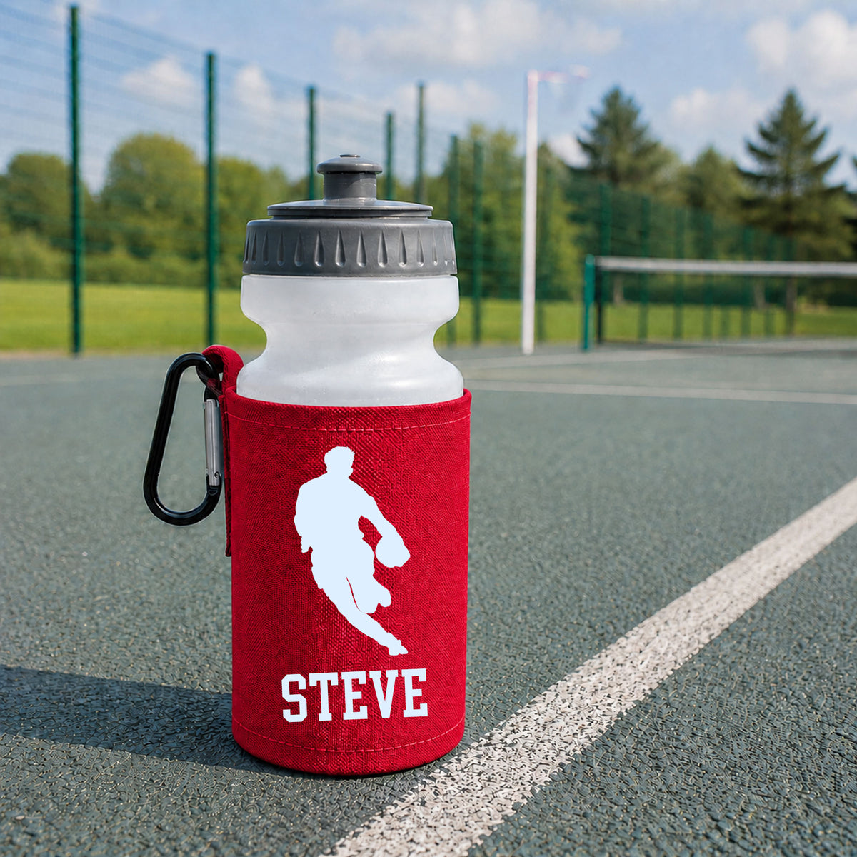 Red Water Bottle & Holder