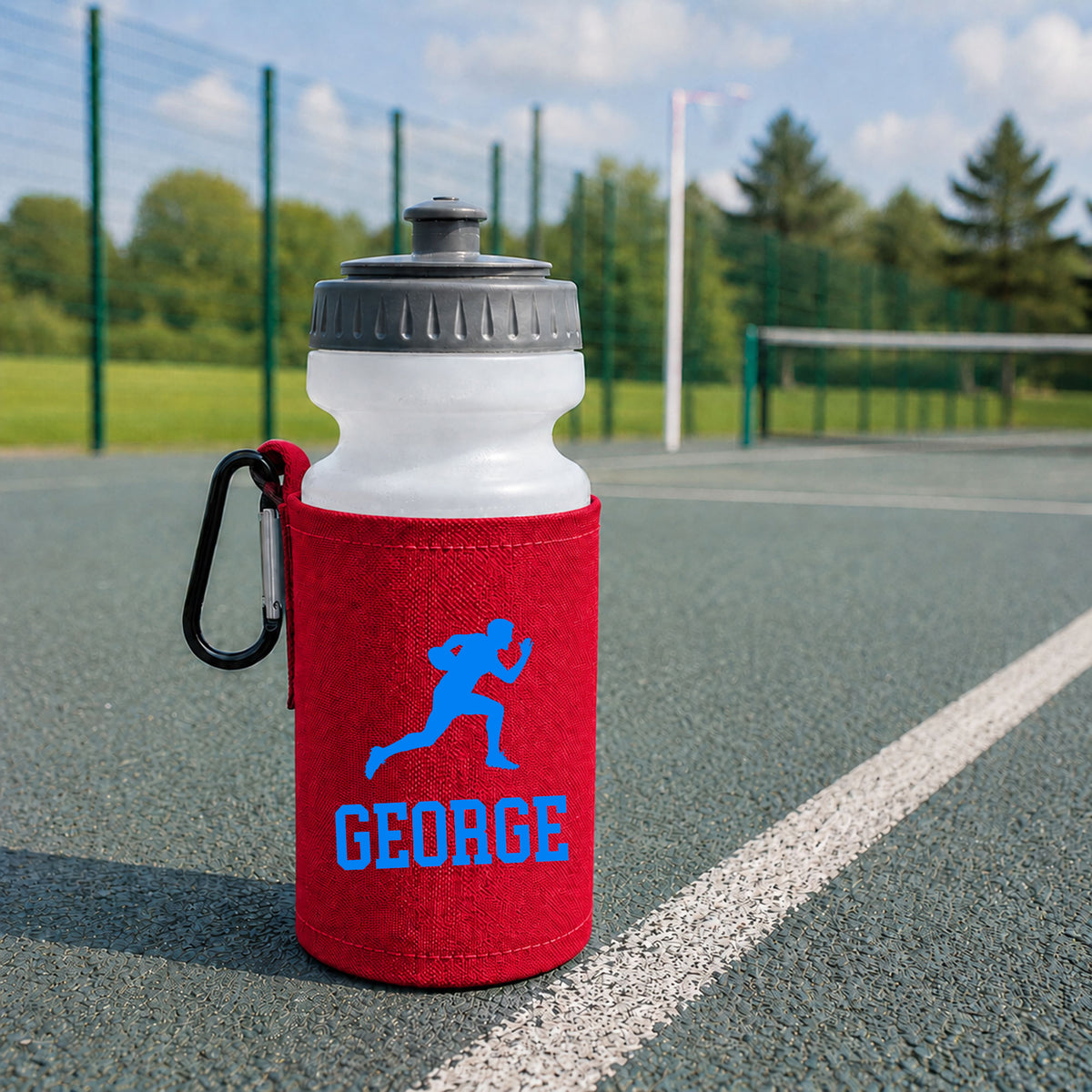 Red Water Bottle & Holder