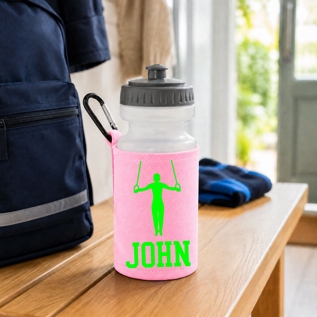 Baby Pink Water Bottle & Holder