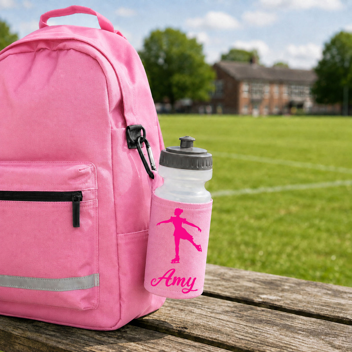 Baby Pink Water Bottle & Holder